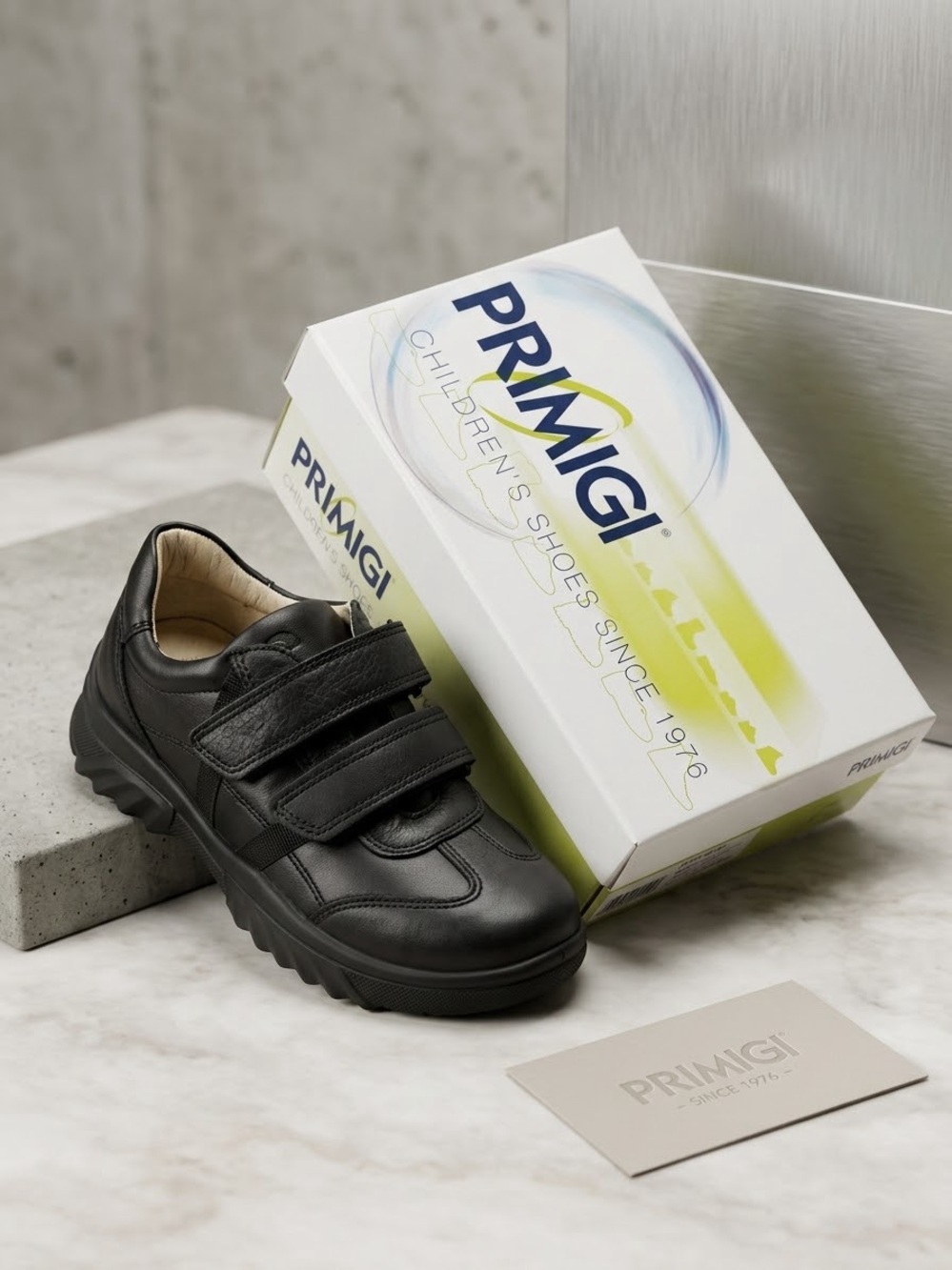 Primigi Boys Leather School and More Shoes with Double Straps. Italian Brand